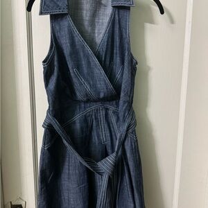 Denim Sleeveless Wrap Dress